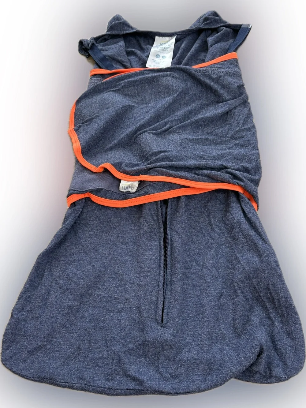 Halo Sleep Sack Ideal Temp Swaddle Navy with Blue Zipper Trim